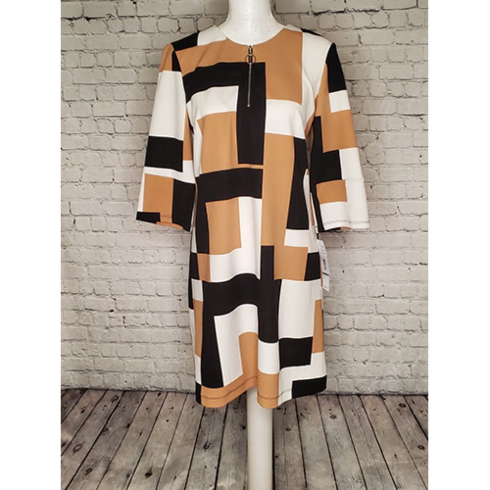 Madison Leigh Dress Zipper Front Long Sleeve
